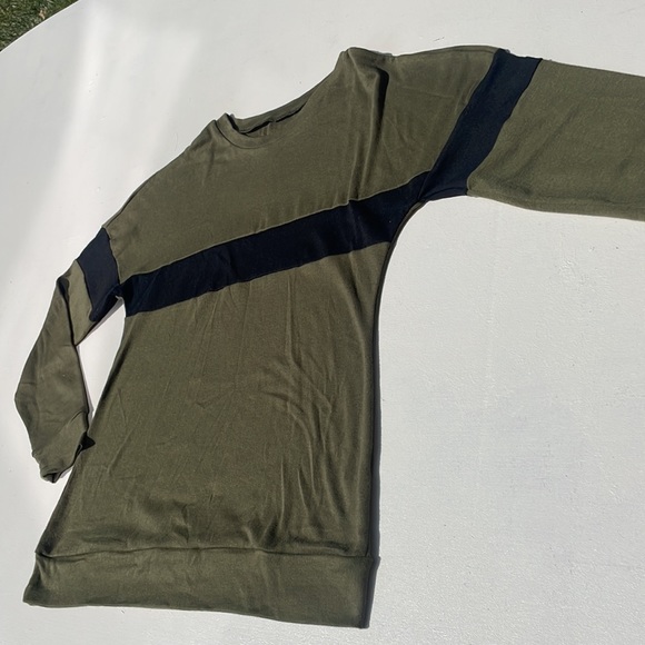 Olive green tunic sweatshirt S New - Picture 2 of 4